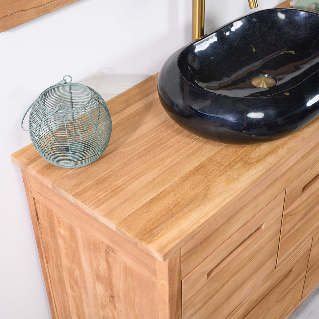 Mueble de baño de teca maciza para lavabo Sira 120 cm - Wanda collection