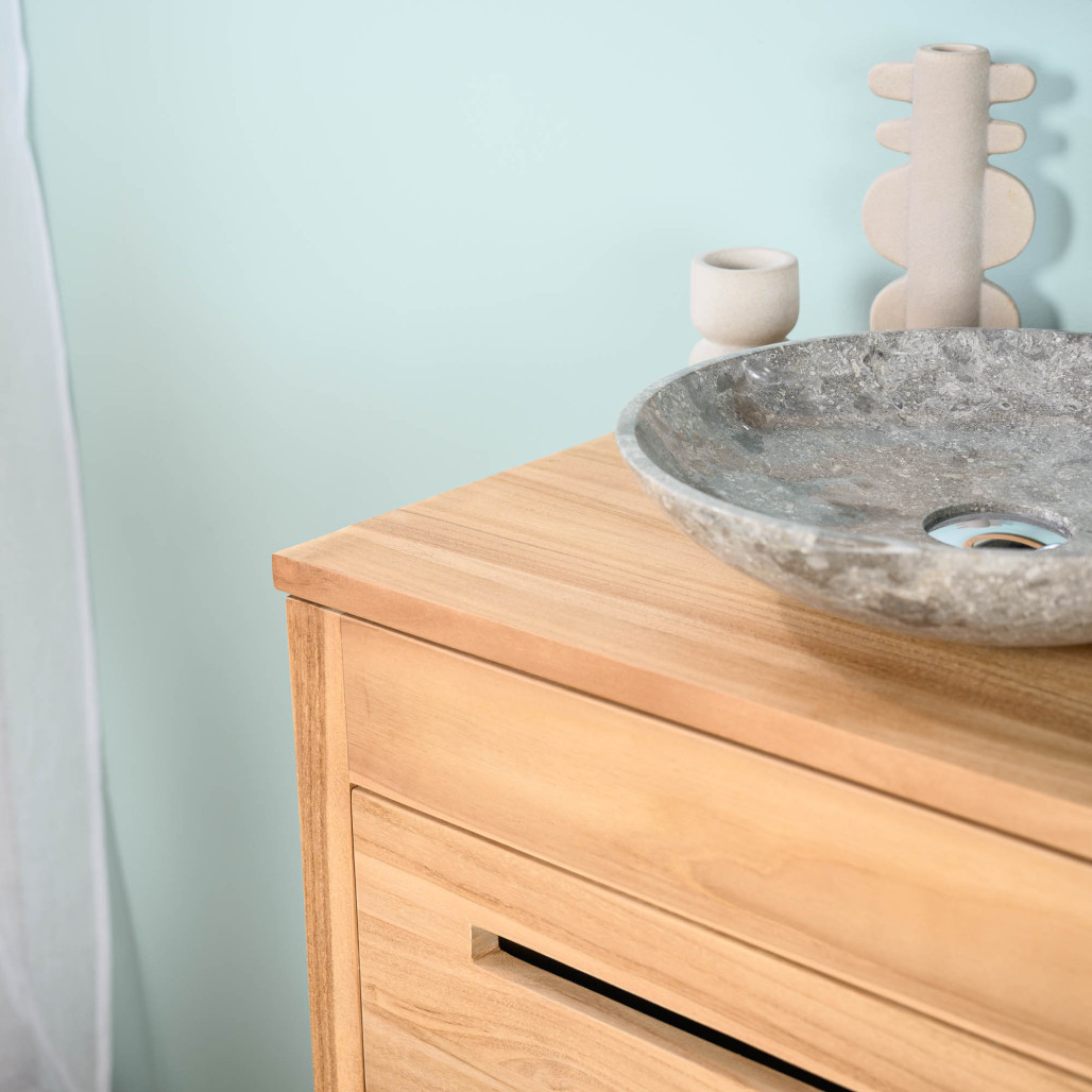 Mueble de baño bajo lavabo en teca maciza Sira 60 cm - Wanda collection