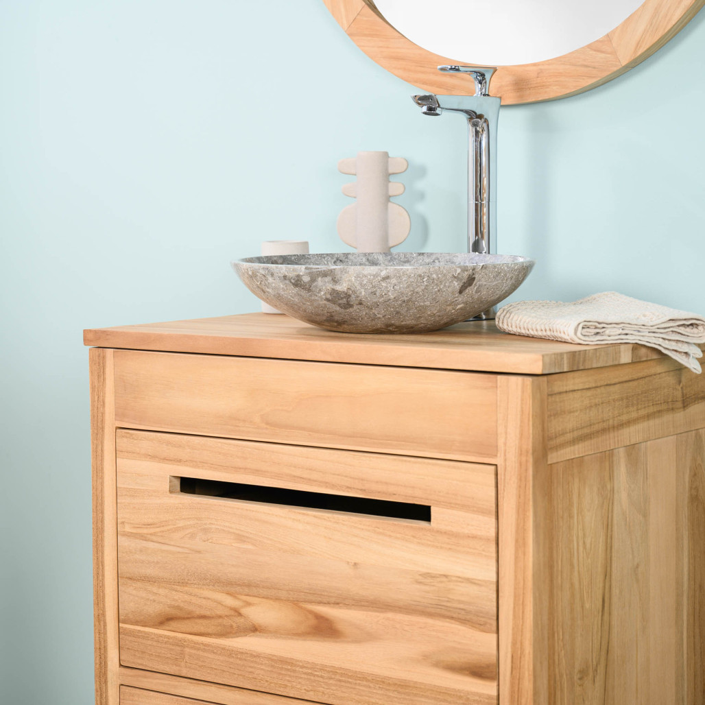 Mueble de baño bajo lavabo en teca maciza Sira 60 cm - Wanda collection