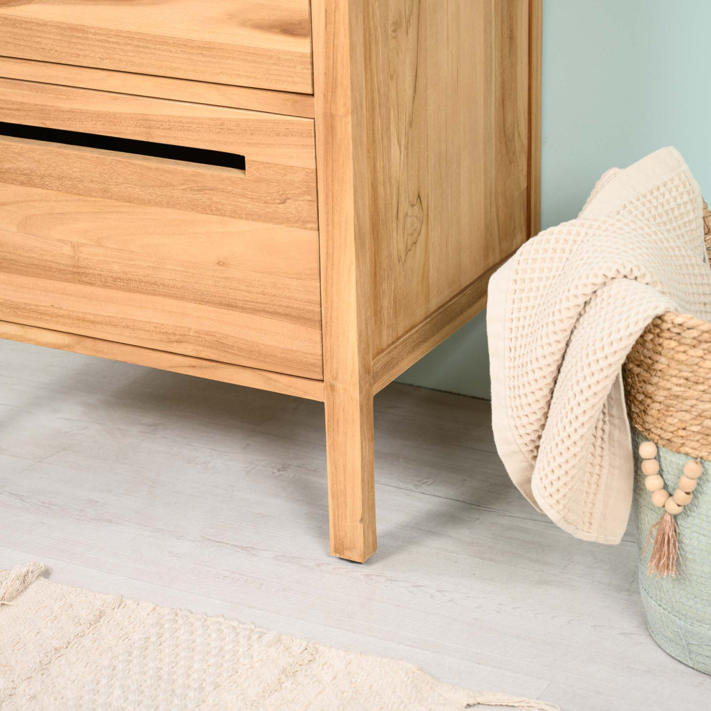 Mueble de baño bajo lavabo en teca maciza Sira 60 cm - Wanda collection