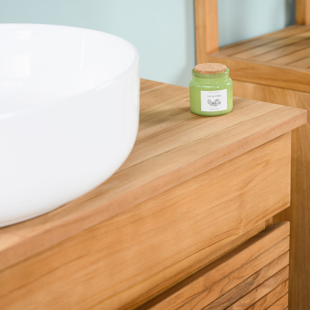 Mueble de baño bajo lavabo en teca maciza Aktual 90cm - Baño - Wanda collection