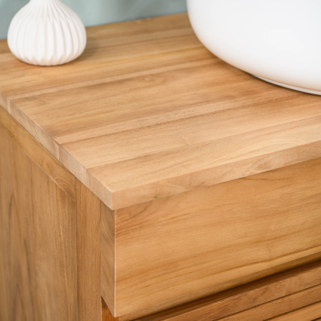 Mueble de baño bajo lavabo en teca maciza Aktual 90cm - Baño - Wanda collection