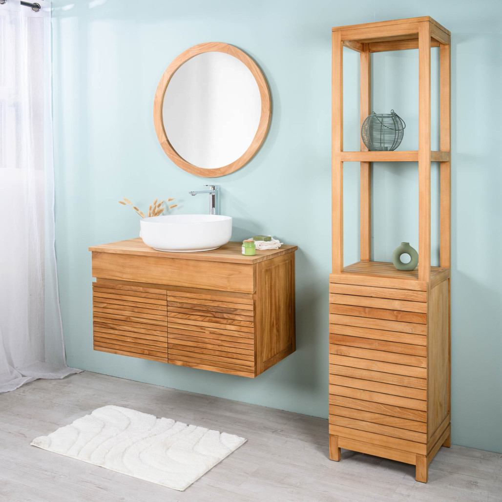 Mueble de baño bajo lavabo en teca maciza Aktual 90cm - Baño - Wanda collection