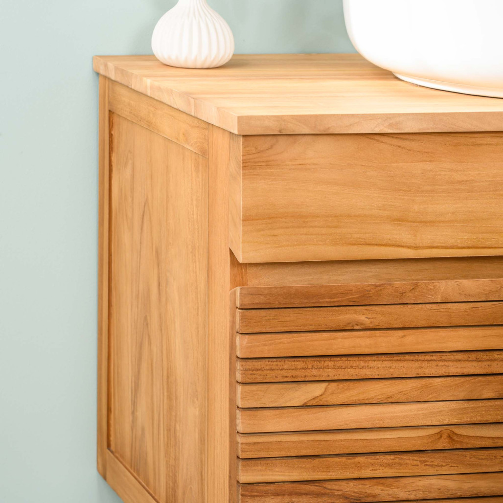Mueble de baño bajo lavabo en teca maciza Aktual 90cm - Baño - Wanda collection