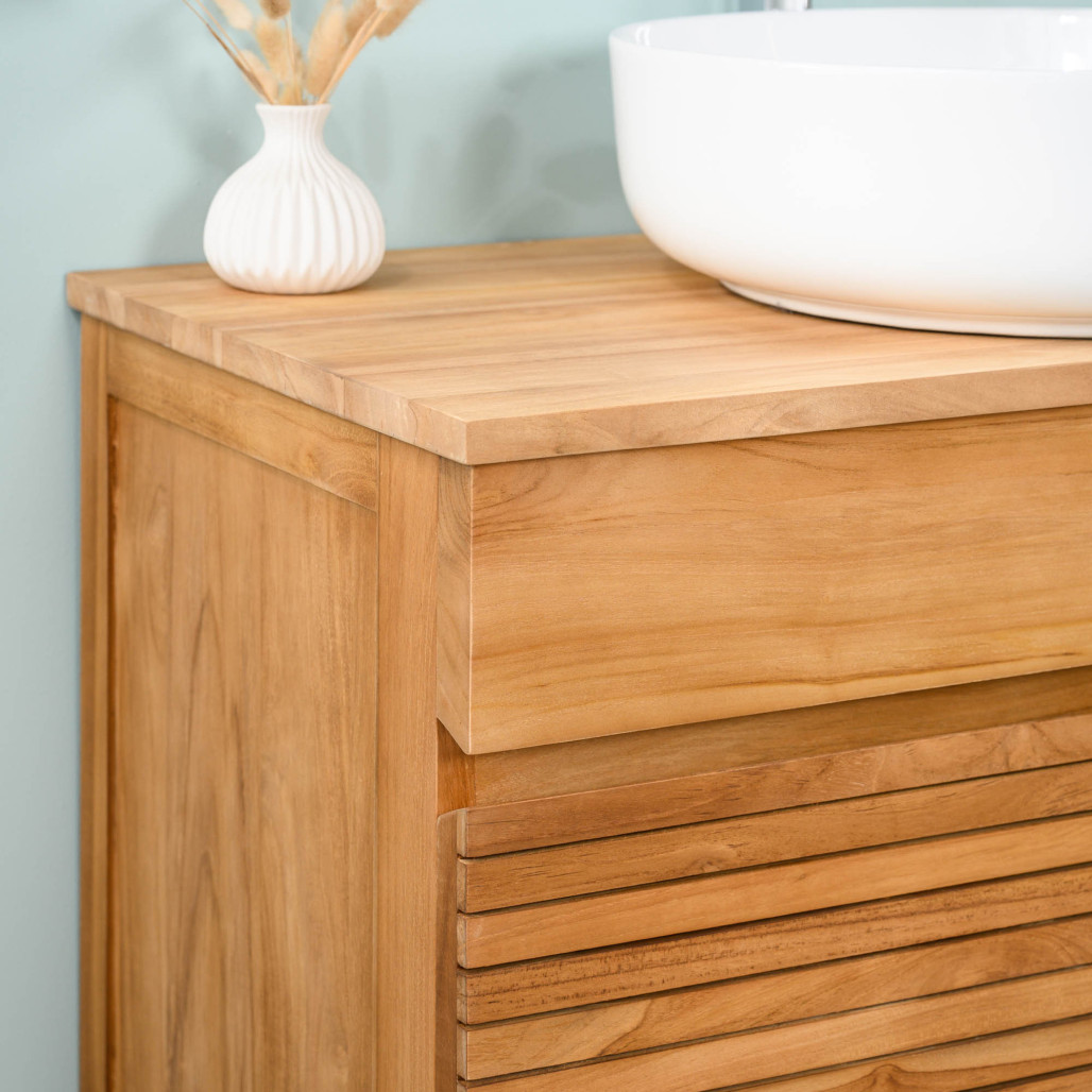 Mueble de baño bajo lavabo en teca maciza Aktual 90cm - Baño - Wanda collection