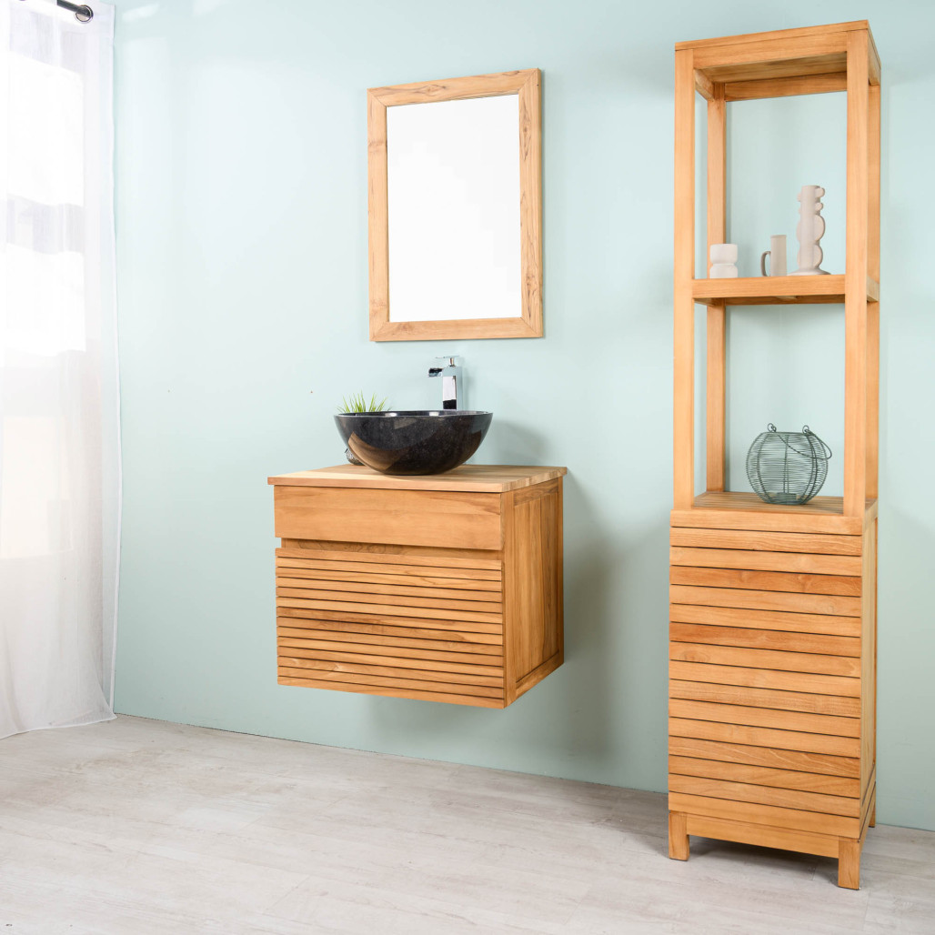 Mueble bajo lavabo en teca Aktual 60 cm - Baño - Wanda collection
