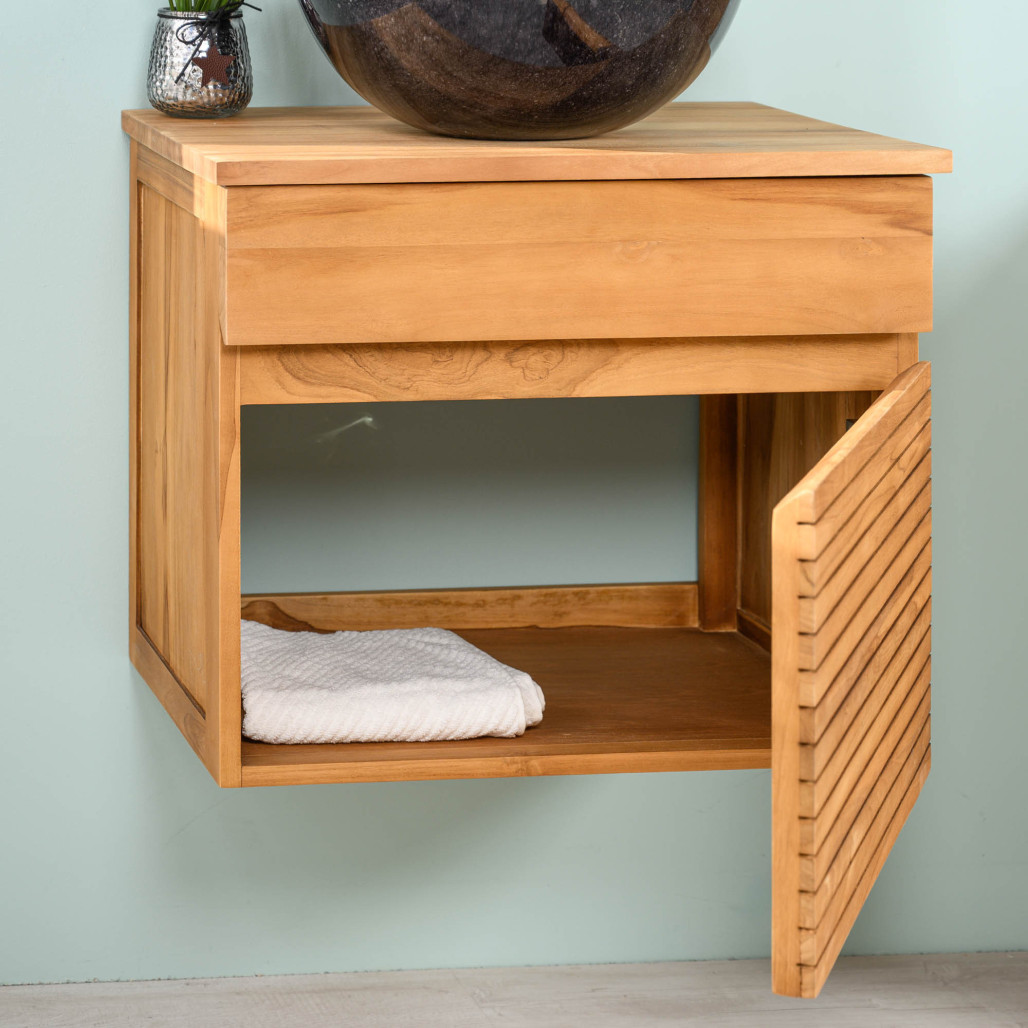 Mueble bajo lavabo en teca Aktual 60 cm - Baño - Wanda collection