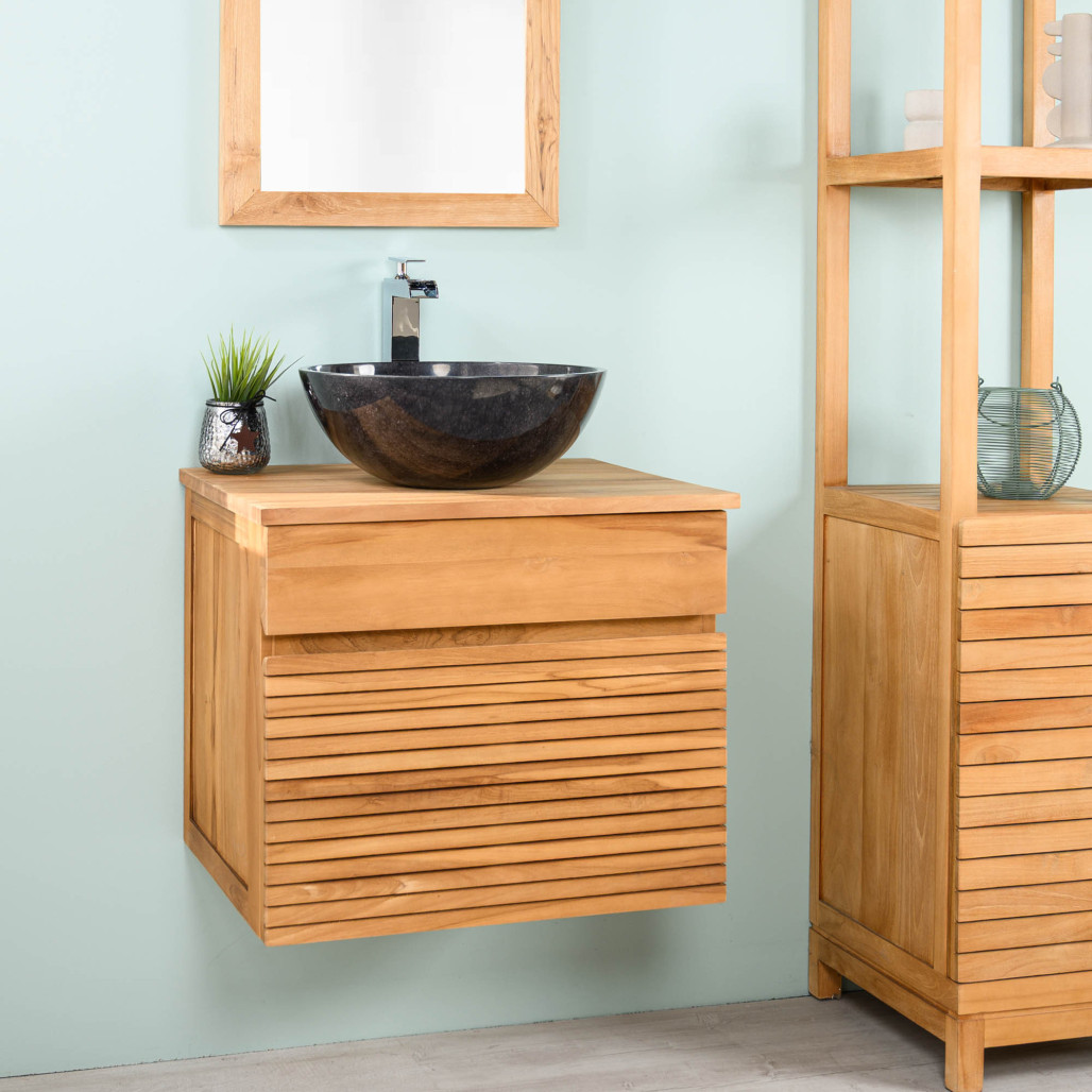 Mueble bajo lavabo en teca Aktual 60 cm - Baño - Wanda collection