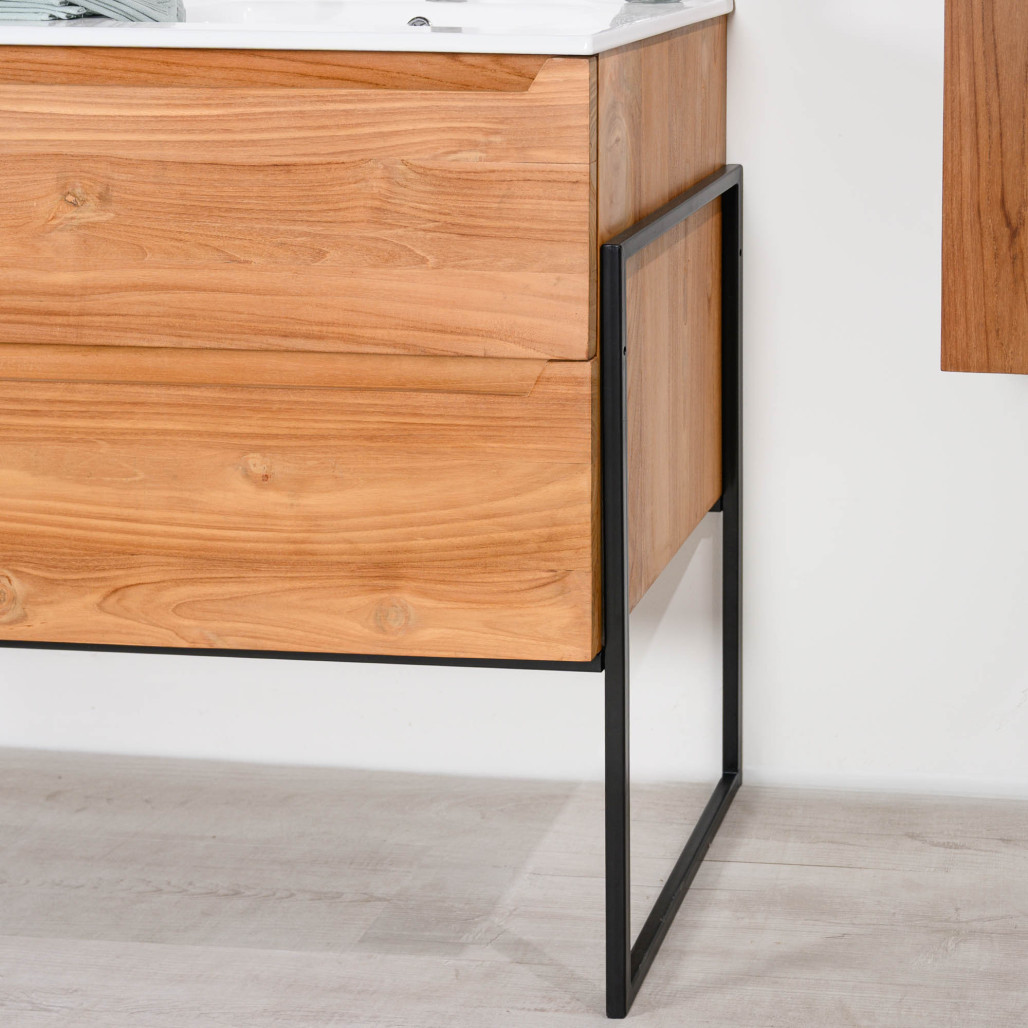 Mueble de baño de teca y cerámica Vila 120 cm - Baño - Wanda collection Mueble de baño de teca y cerámica Vila 120 cm - Baño - Wanda collection