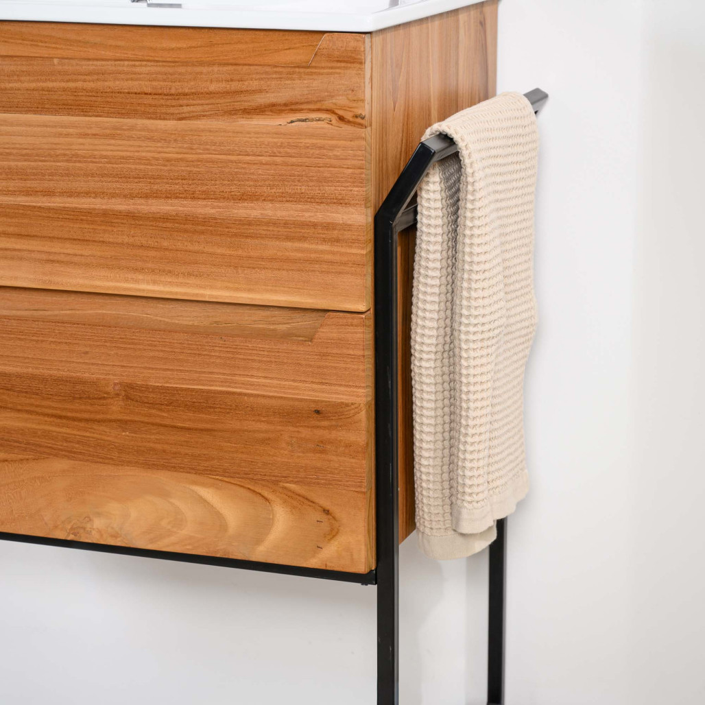 Mueble de baño en teca y cerámica Vila 80 cm - Wanda collection Mueble de baño en teca y cerámica Vila 80 cm - Wanda collection