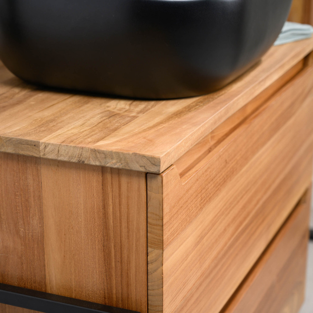 Mueble bajo lavabo de teca maciza Vila 80 cm - Cuarto de baño - Wanda collection Mueble bajo lavabo de teca maciza Vila 80 cm - Cuarto de baño - Wanda collection