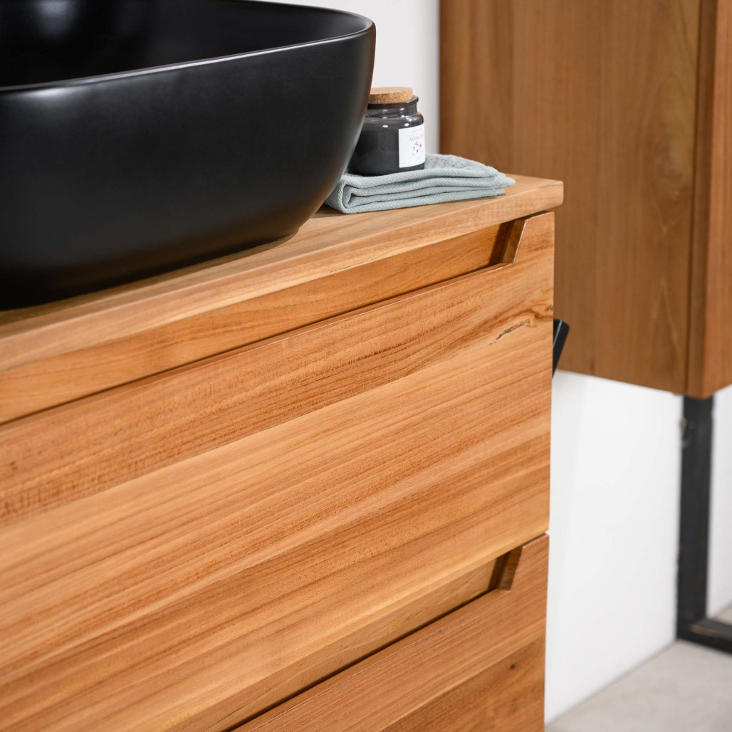 Mueble bajo lavabo de teca maciza Vila 80 cm - Cuarto de baño - Wanda collection Mueble bajo lavabo de teca maciza Vila 80 cm - Cuarto de baño - Wanda collection