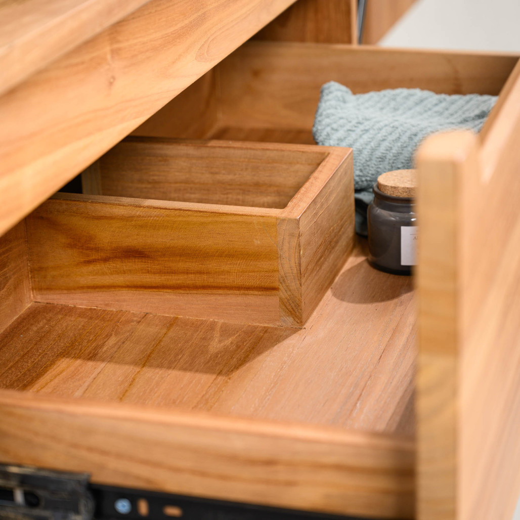 Mueble bajo lavabo de teca maciza Vila 80 cm - Cuarto de baño - Wanda collection Mueble bajo lavabo de teca maciza Vila 80 cm - Cuarto de baño - Wanda collection