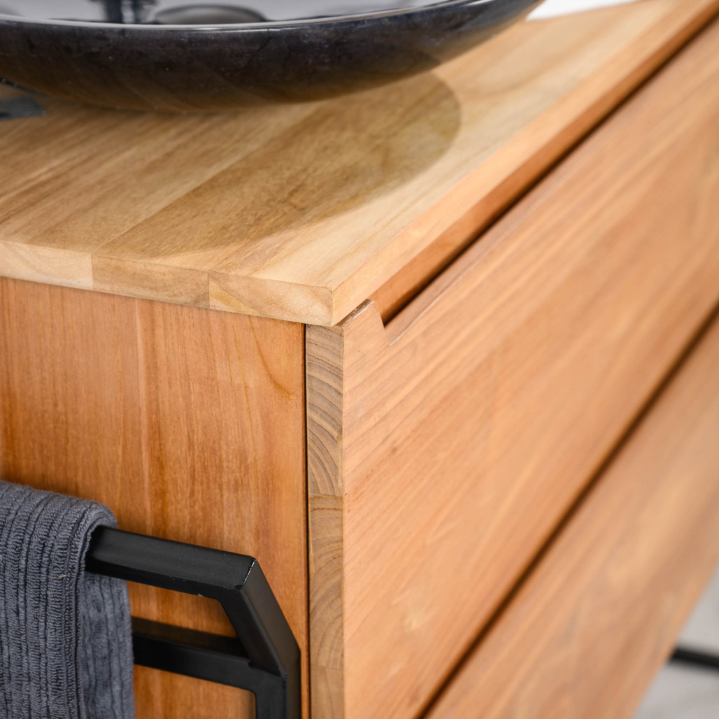 Mueble bajo lavabo de teca maciza Vila 120 cm - Cuarto de baño - Wanda collection Mueble bajo lavabo de teca maciza Vila 120 cm - Cuarto de baño - Wanda collection