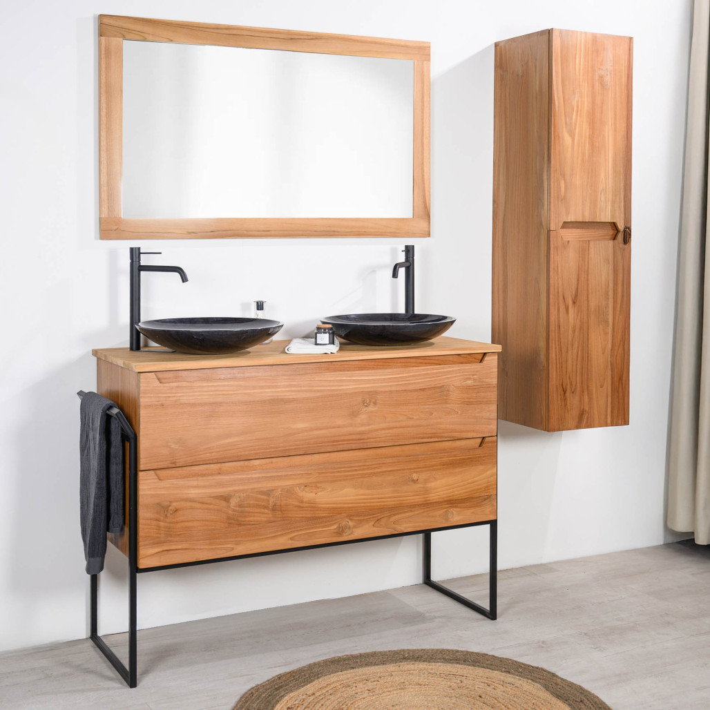 Mueble bajo lavabo de teca maciza Vila 120 cm - Cuarto de baño - Wanda collection Mueble bajo lavabo de teca maciza Vila 120 cm - Cuarto de baño - Wanda collection
