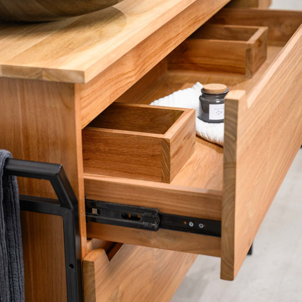 Mueble bajo lavabo de teca maciza Vila 120 cm - Cuarto de baño - Wanda collection Mueble bajo lavabo de teca maciza Vila 120 cm - Cuarto de baño - Wanda collection