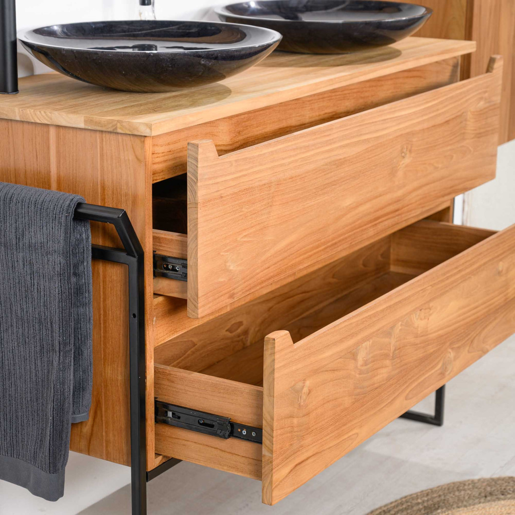 Mueble bajo lavabo de teca maciza Vila 120 cm - Cuarto de baño - Wanda collection Mueble bajo lavabo de teca maciza Vila 120 cm - Cuarto de baño - Wanda collection