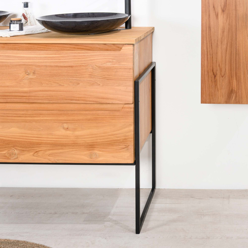 Mueble bajo lavabo de teca maciza Vila 120 cm - Cuarto de baño - Wanda collection Mueble bajo lavabo de teca maciza Vila 120 cm - Cuarto de baño - Wanda collection
