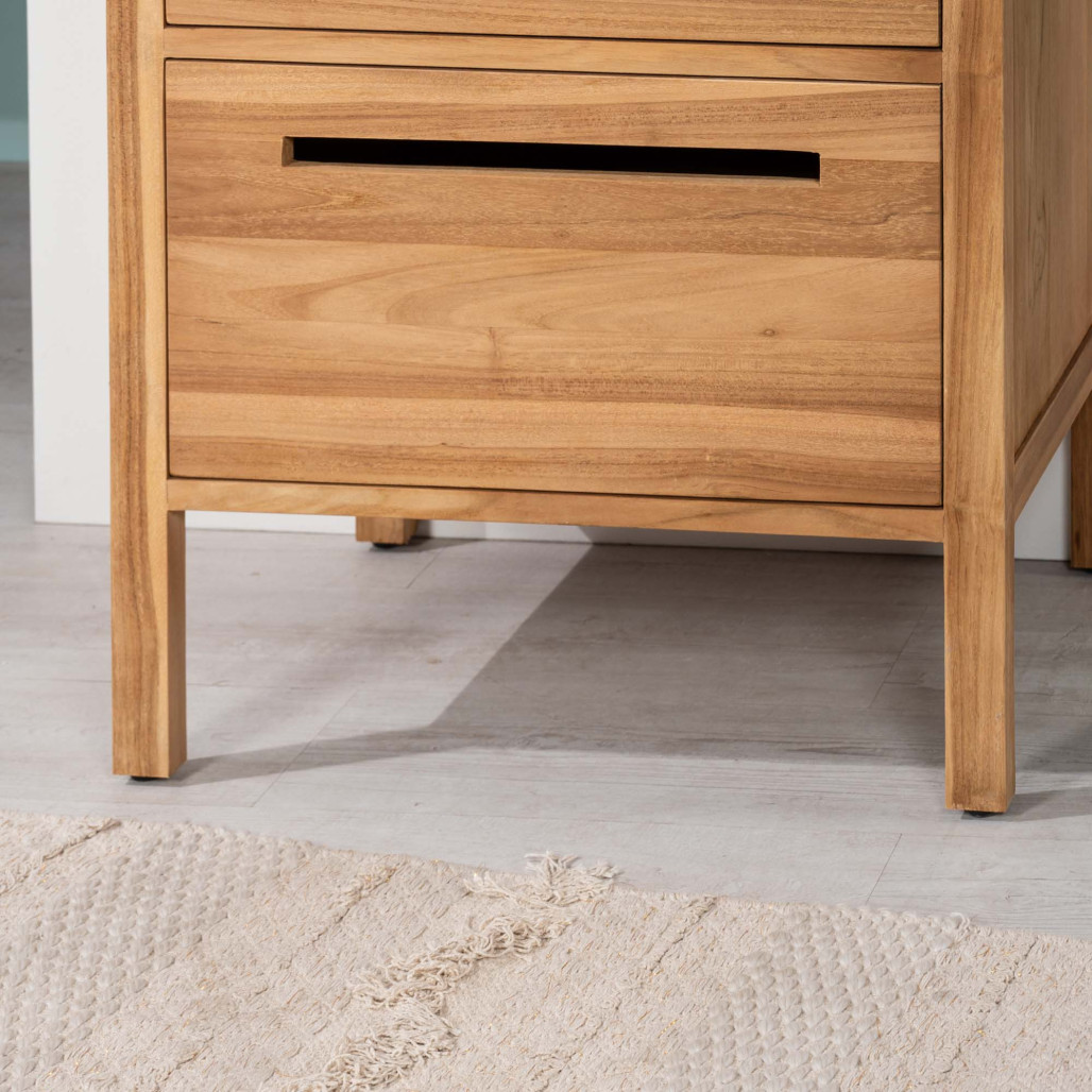 Mueble de baño en teca y terrazo crema Sira 60cm - Baño - Wanda collection