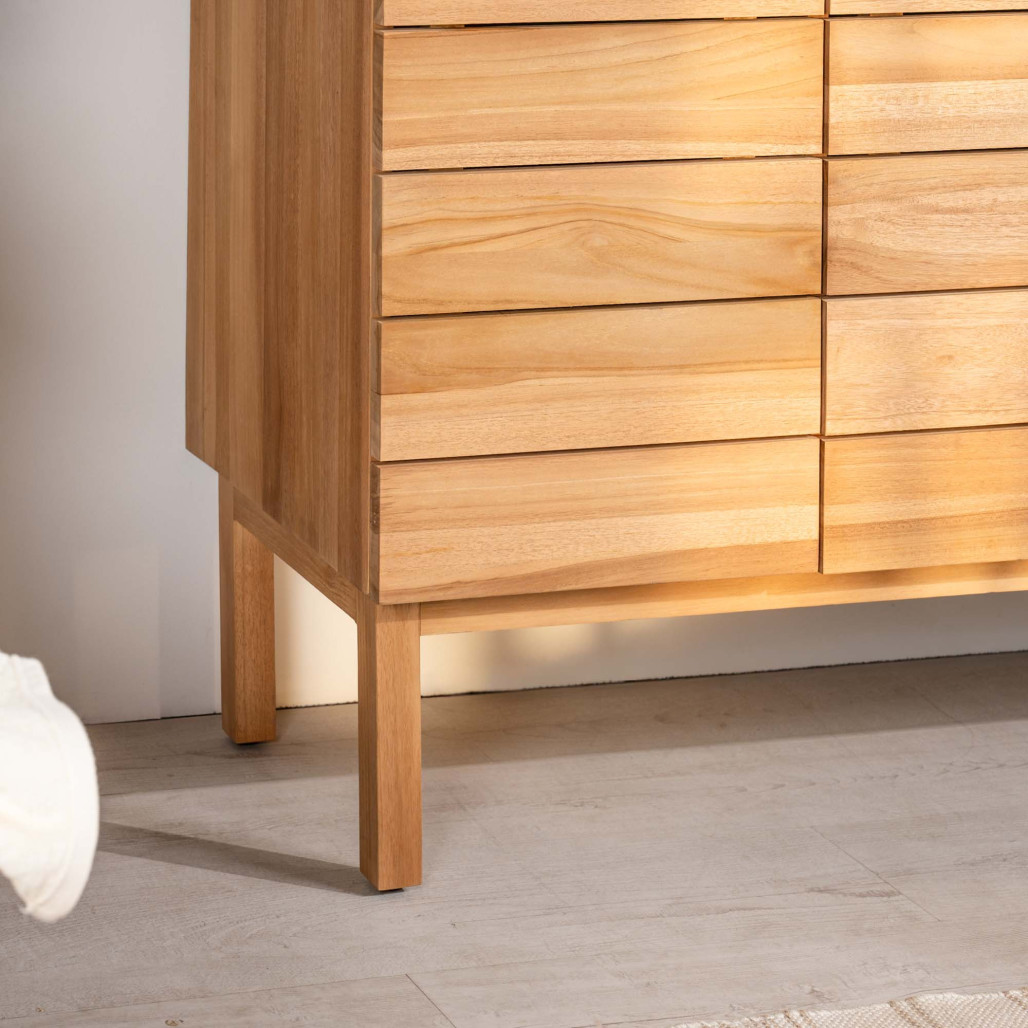 Mueble de baño en teca y terrazo crema Ananta 120cm - Baño - Wanda collection