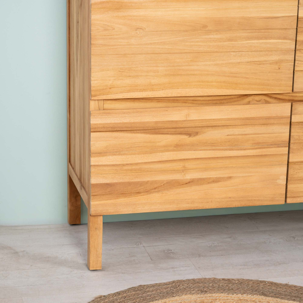 Mueble de baño en teca y terrazo crema Toni 120cm - Salle de bain - Wanda collection