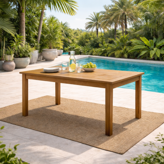 Mesa de jardín de teca maciza 150 Frida