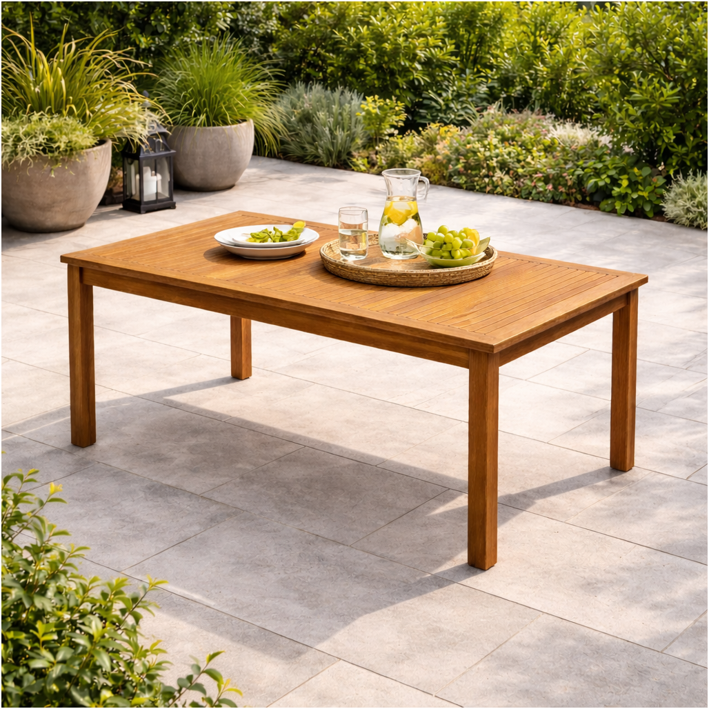 Mesa de jardín de teca maciza 200 Frida