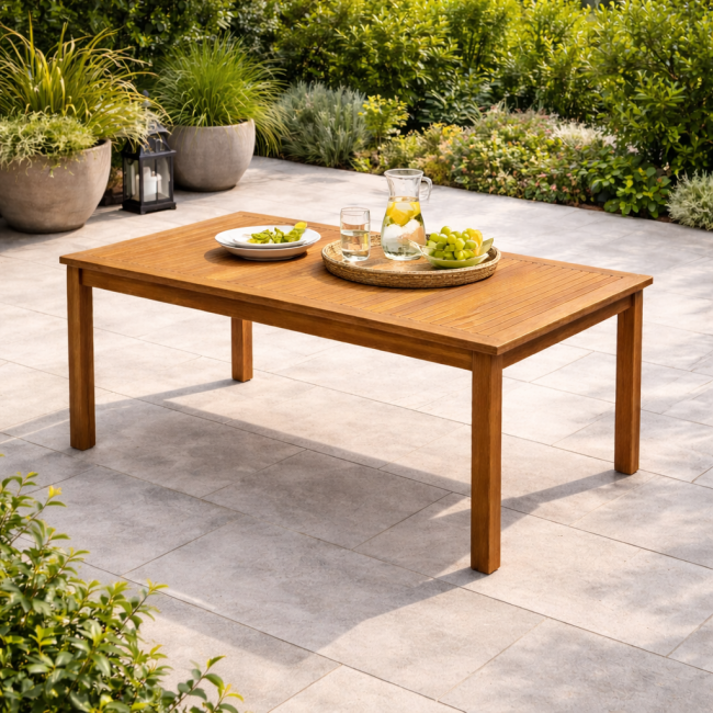 Mesa de jardín de teca maciza 200 Frida