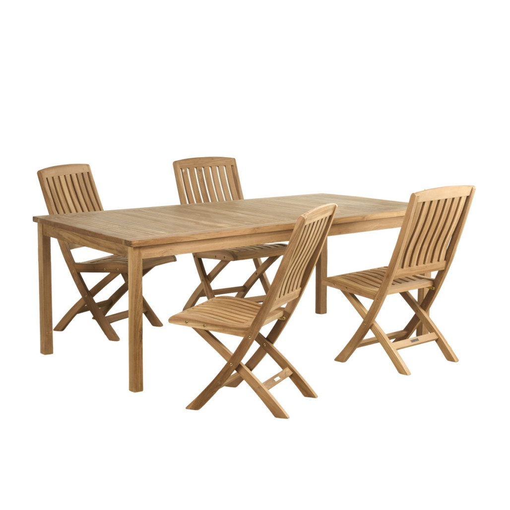 Conjunto de mesa de jardín de teca Frida 200 cm y 4 sillas Lisato - Wanda Collection Conjunto de mesa de jardín de teca Frida 200 cm y 4 sillas Lisato - Wanda Collection