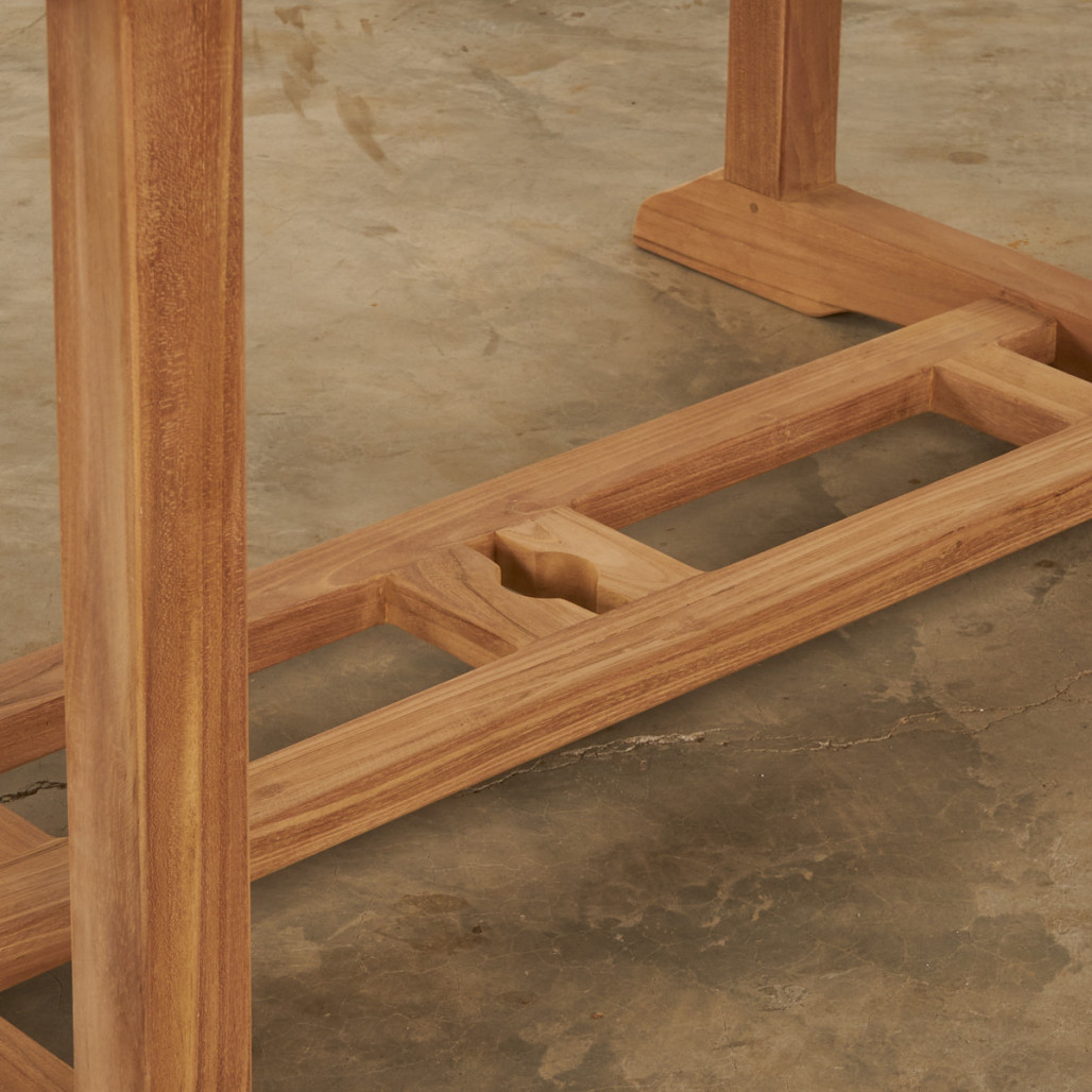 Conjunto de mesa de jardín ovalada de teca Nina 160/210 y 6 sillas Helza - Wanda Collection Conjunto de mesa de jardín ovalada de teca Nina 160/210 y 6 sillas Helza - Wanda Collection