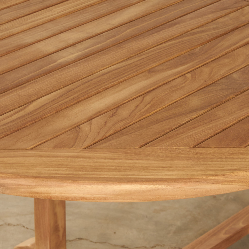 Conjunto mesa de jardín de teca ovalada Nina 160/210 y 4 sillones Romane - Wanda Collection