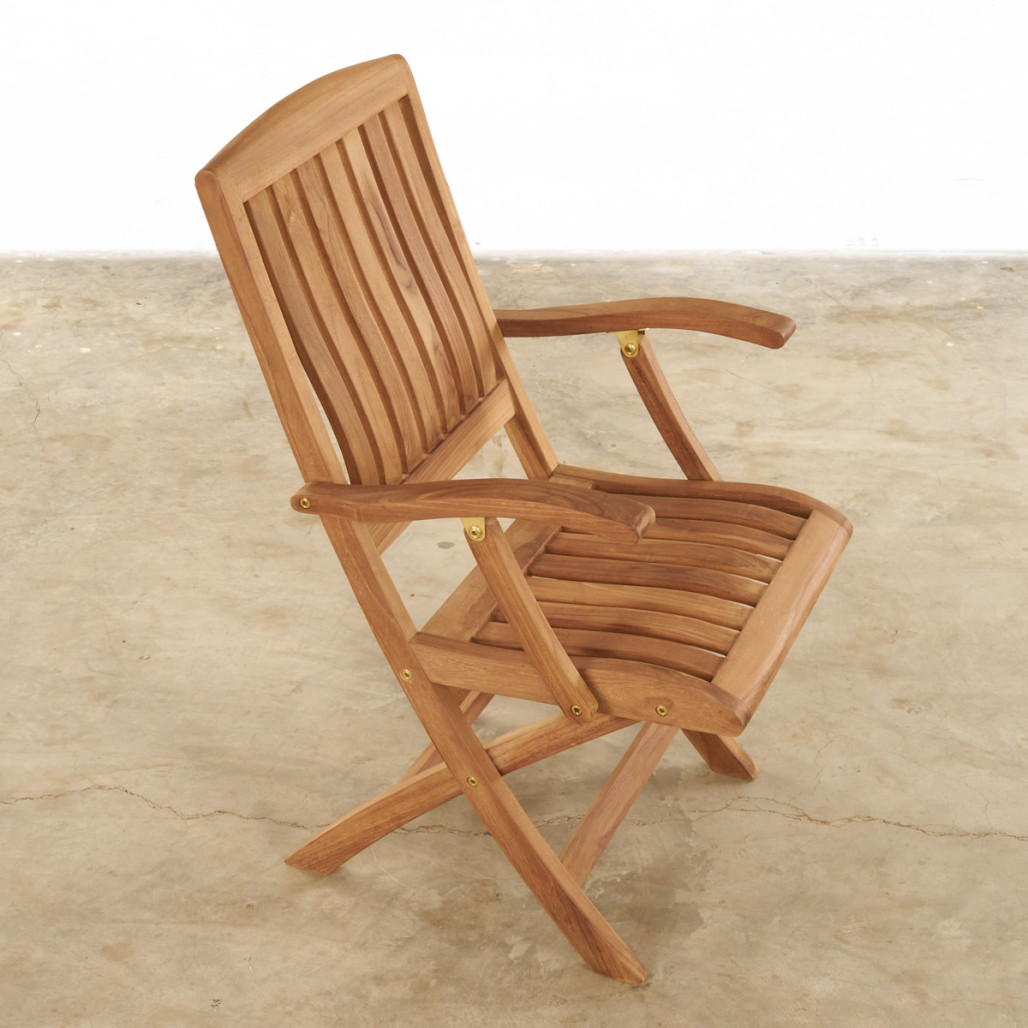 Conjunto de mesa de jardín de teca Nina 160/210 y 4 sillones Lisato - Wanda Collection Conjunto de mesa de jardín de teca Nina 160/210 y 4 sillones Lisato - Wanda Collection