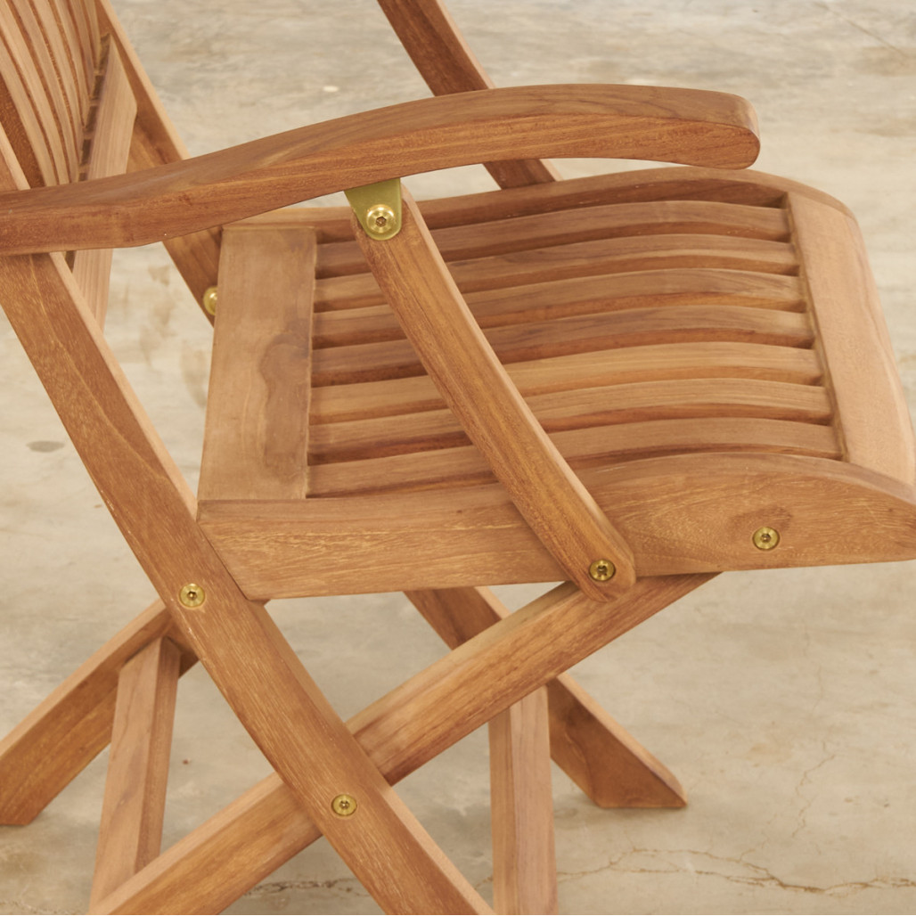 Conjunto de mesa de jardín de teca Nina 160/210 y 4 sillones Lisato - Wanda Collection Conjunto de mesa de jardín de teca Nina 160/210 y 4 sillones Lisato - Wanda Collection