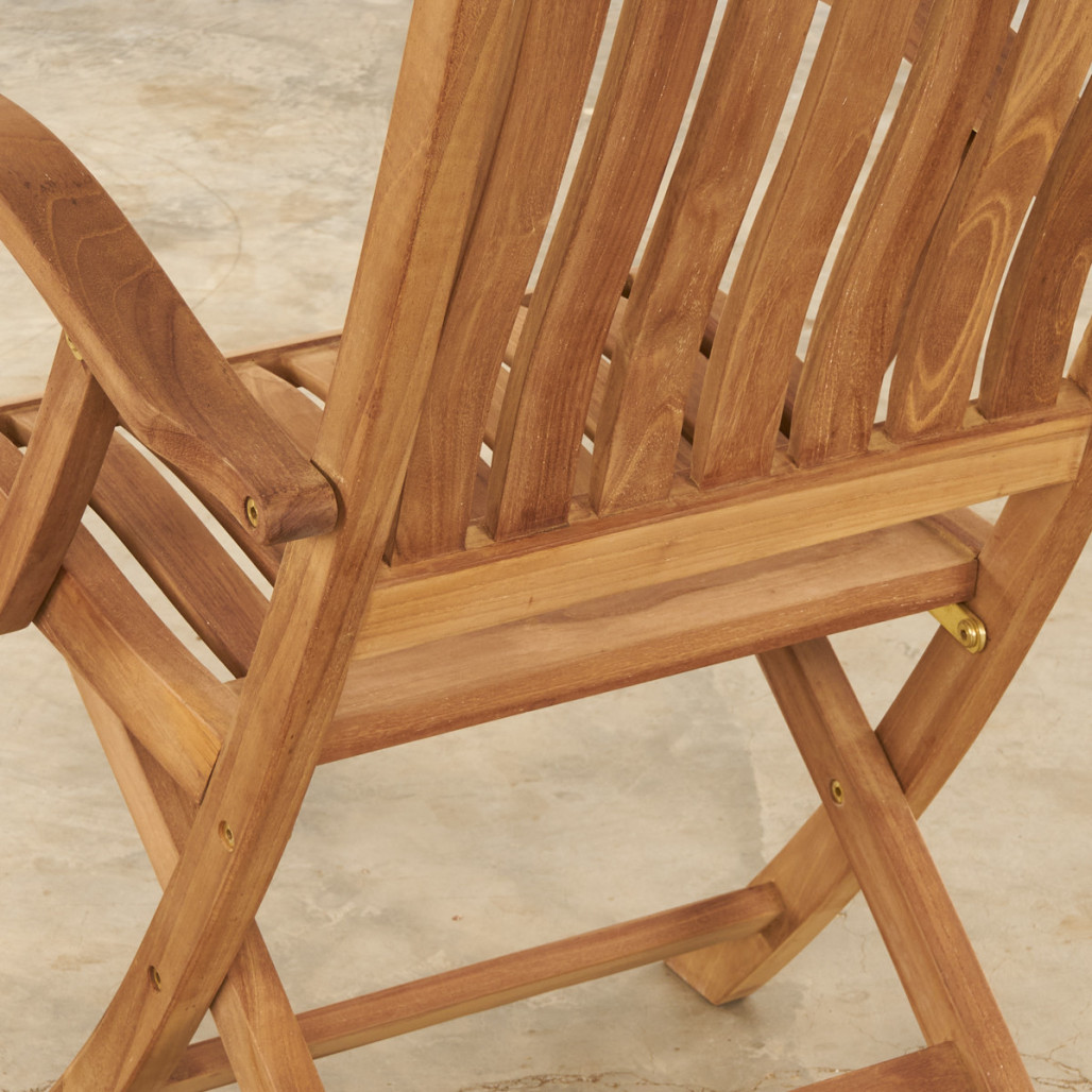 Conjunto de mesa de jardín de teca Nina 160/210 y 4 sillones Lisato - Wanda Collection Conjunto de mesa de jardín de teca Nina 160/210 y 4 sillones Lisato - Wanda Collection
