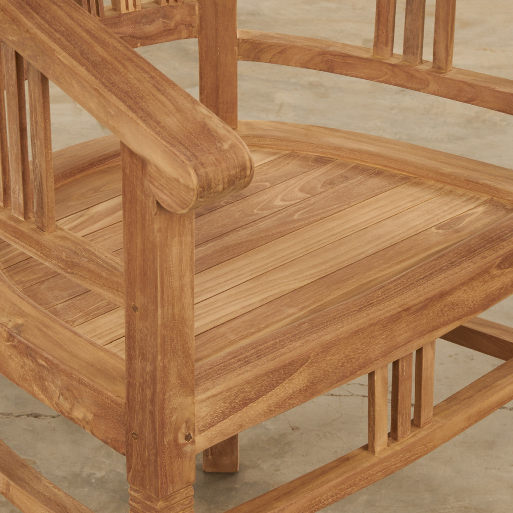 Conjunto de mesa de jardín de teca Nina 160/210 y 4 sillones Romane - Wanda Collection Conjunto de mesa de jardín de teca Nina 160/210 y 4 sillones Romane - Wanda Collection