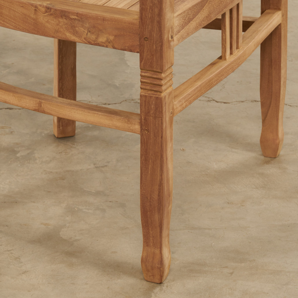 Conjunto de mesa de jardín de teca Nina 160/210 y 4 sillones Romane - Wanda Collection Conjunto de mesa de jardín de teca Nina 160/210 y 4 sillones Romane - Wanda Collection