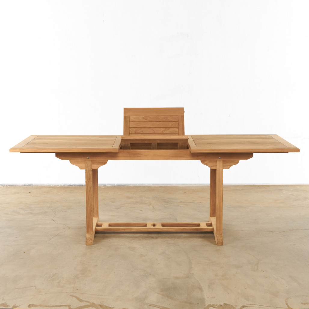 Conjunto de mesa de jardín de teca Nina 160/210 y 4 sillones Romane - Wanda Collection Conjunto de mesa de jardín de teca Nina 160/210 y 4 sillones Romane - Wanda Collection