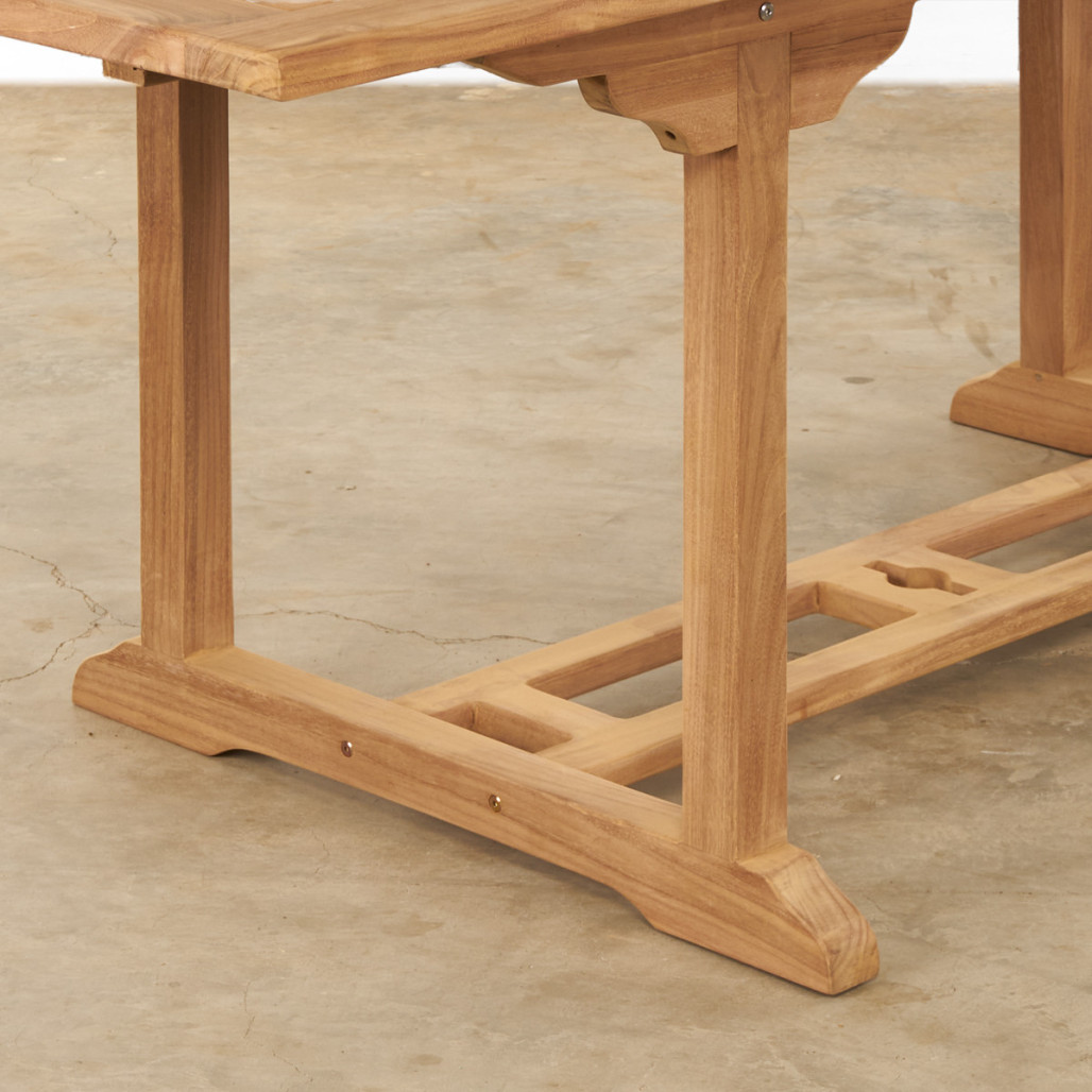 Conjunto de mesa de jardín de teca Nina 160/210 y 4 sillones Romane - Wanda Collection Conjunto de mesa de jardín de teca Nina 160/210 y 4 sillones Romane - Wanda Collection