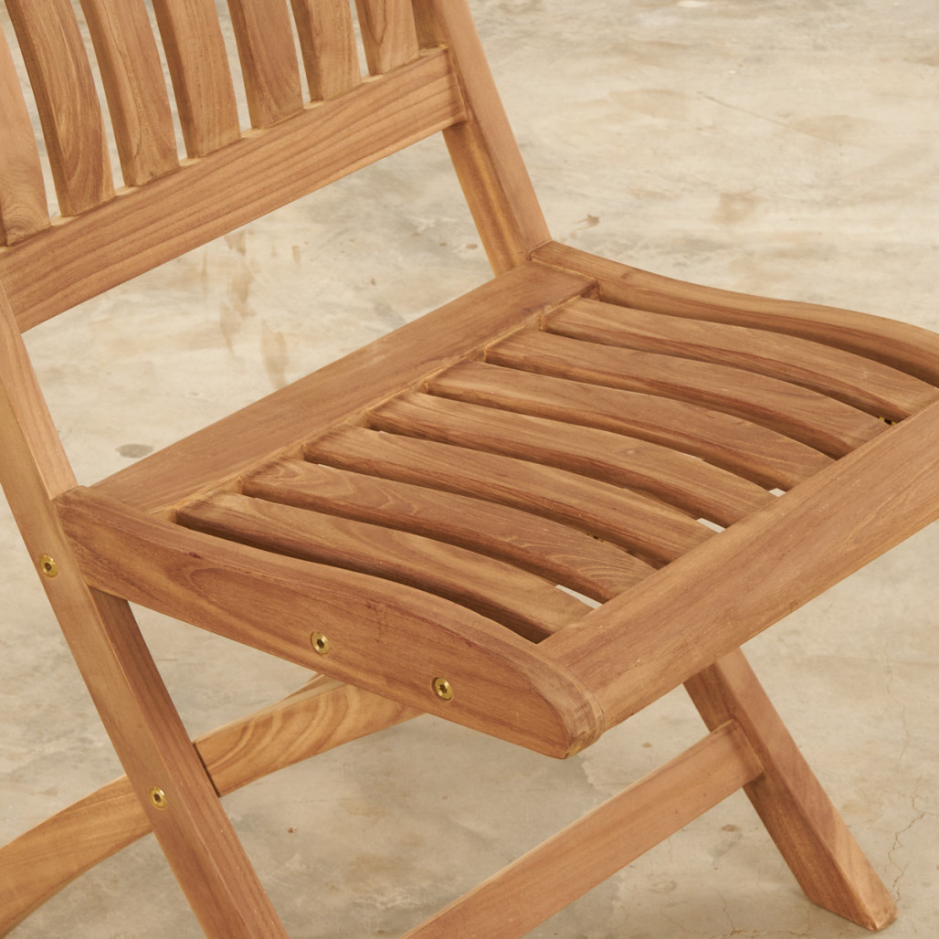 Conjunto de mesa de jardín de teca Nina 160/210 y 4 sillas Lisato - Wanda Collection Conjunto de mesa de jardín de teca Nina 160/210 y 4 sillas Lisato - Wanda Collection