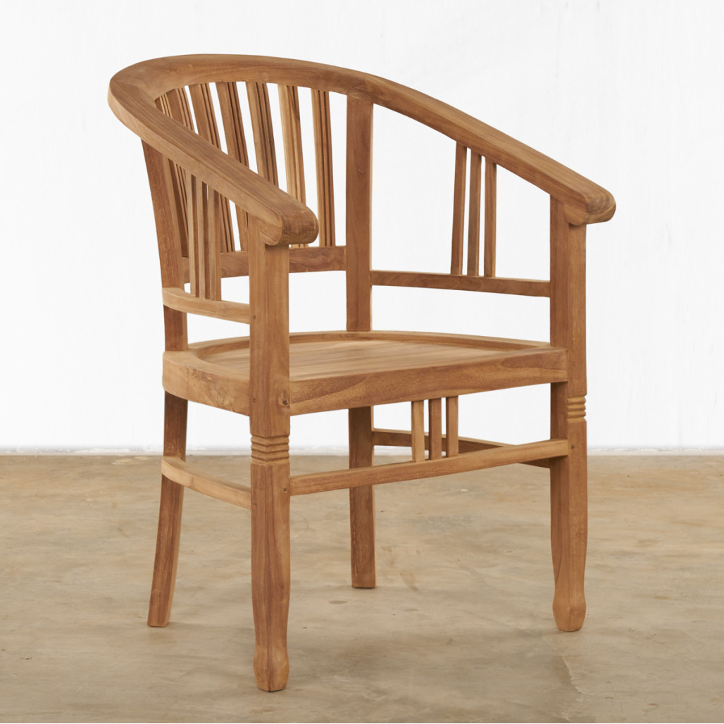 Conjunto de mesa de jardín de teca Frida 200 y 4 sillones Romane - Wanda Collection Conjunto de mesa de jardín de teca Frida 200 y 4 sillones Romane - Wanda Collection