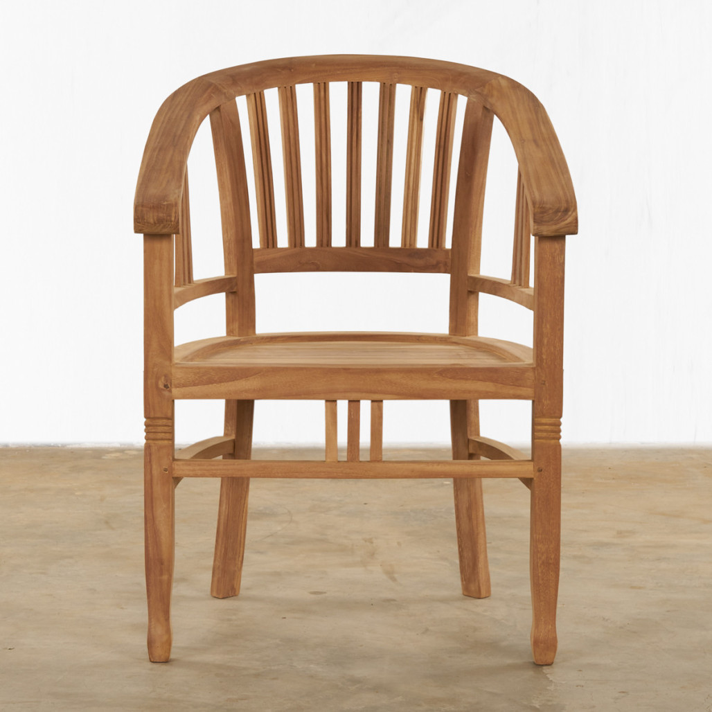 Conjunto de mesa de jardín de teca Frida 200 y 4 sillones Romane - Wanda Collection Conjunto de mesa de jardín de teca Frida 200 y 4 sillones Romane - Wanda Collection