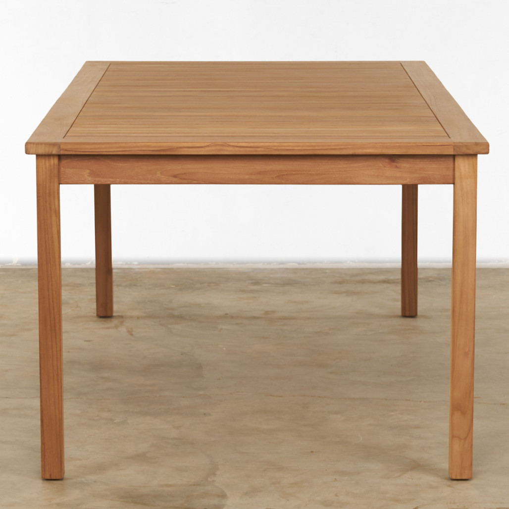 Conjunto de mesa de jardín de teca Frida 200 y 4 sillones Romane - Wanda Collection Conjunto de mesa de jardín de teca Frida 200 y 4 sillones Romane - Wanda Collection