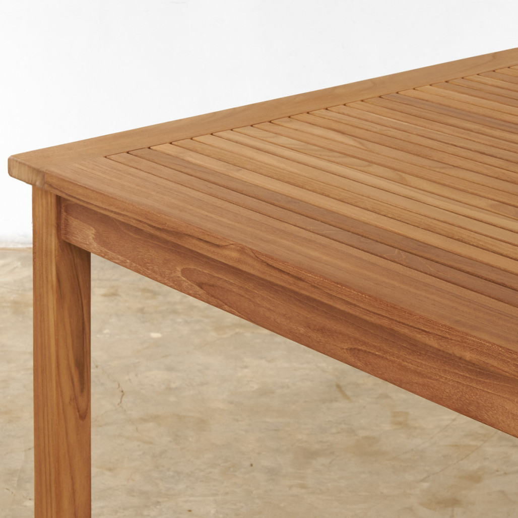 Conjunto de mesa de jardín de teca Frida 200 y 4 sillones Romane - Wanda Collection Conjunto de mesa de jardín de teca Frida 200 y 4 sillones Romane - Wanda Collection