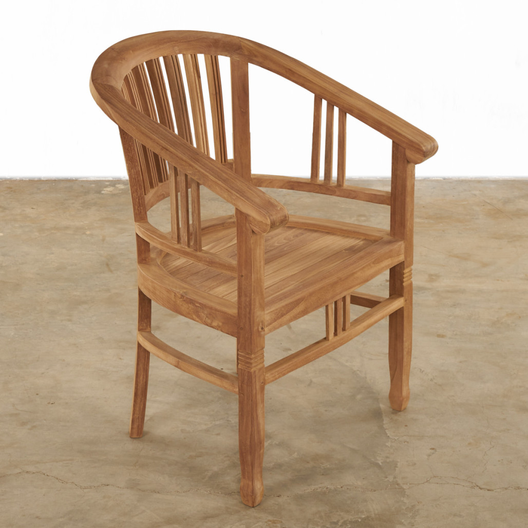 Conjunto de mesa de jardín de teca Frida 150 y 4 sillones Romane - Wanda Collection Conjunto de mesa de jardín de teca Frida 150 y 4 sillones Romane - Wanda Collection
