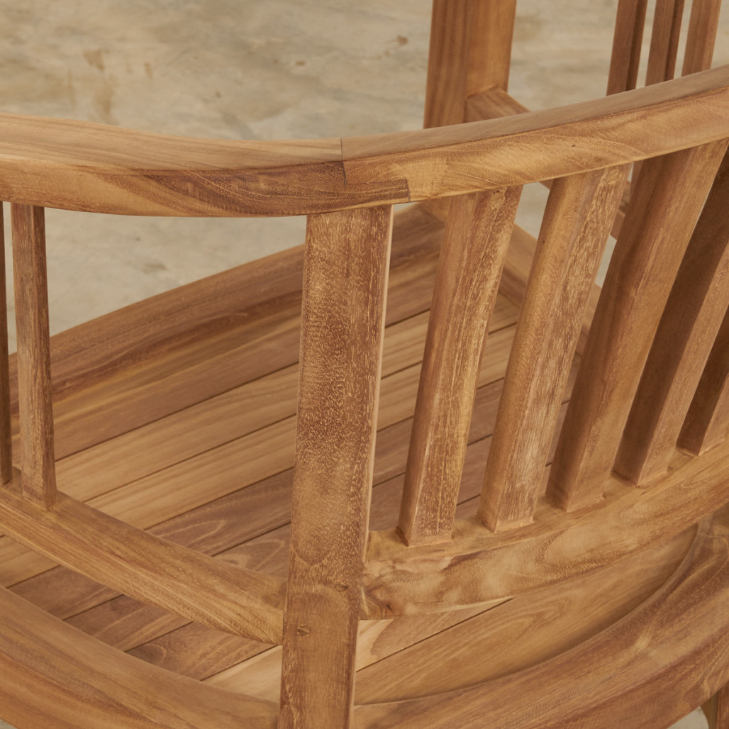 Conjunto de mesa de jardín de teca Frida 150 y 4 sillones Romane - Wanda Collection Conjunto de mesa de jardín de teca Frida 150 y 4 sillones Romane - Wanda Collection