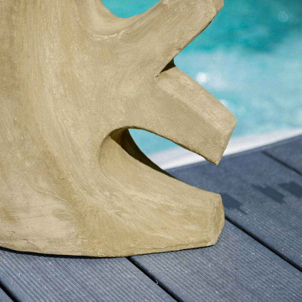 Escultura moderna jardín pez modelo pequeño gris 50 cm