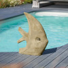 Escultura contemporánea pez 78 cm gris