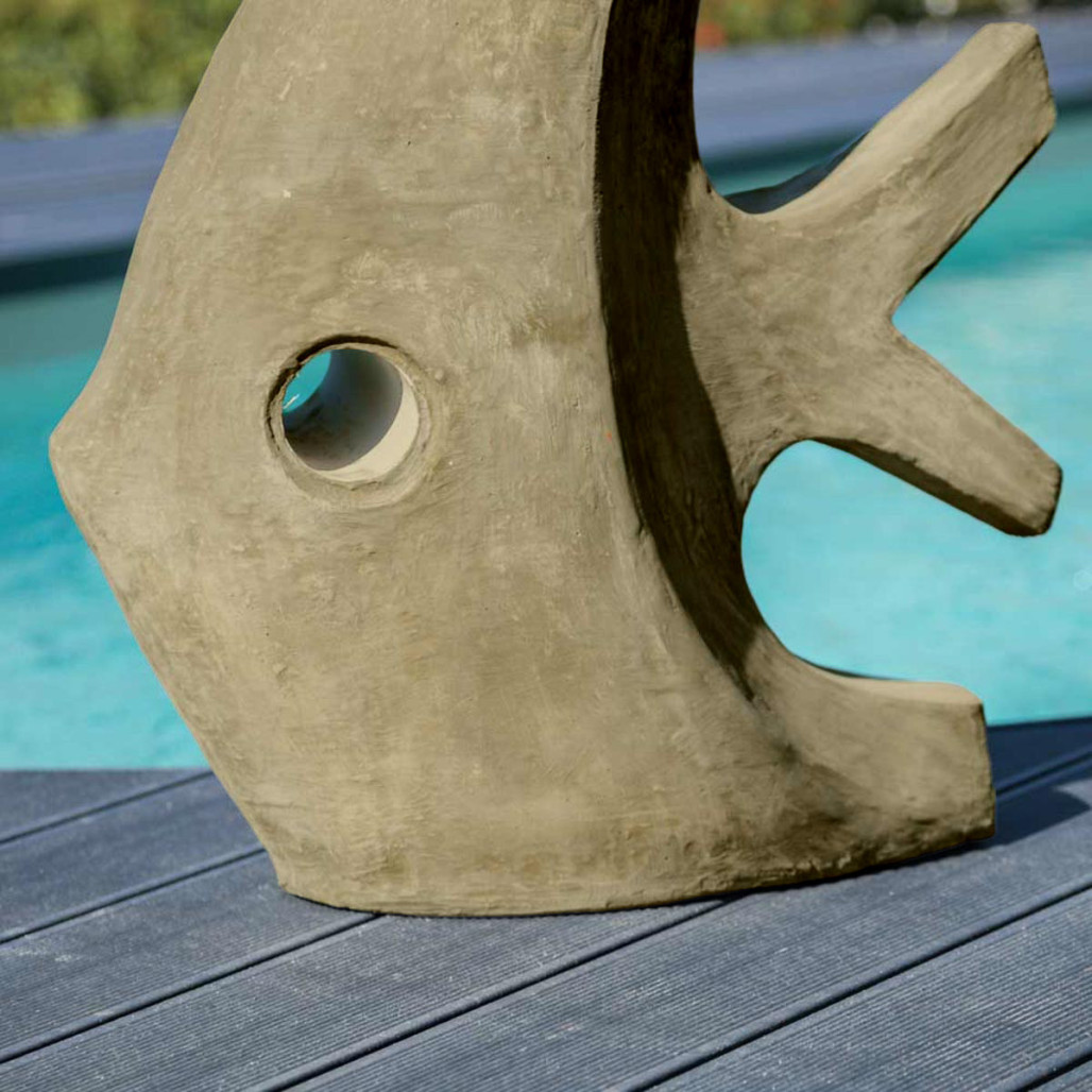 Escultura contemporánea pez 78 cm gris Escultura contemporánea pez 78 cm gris