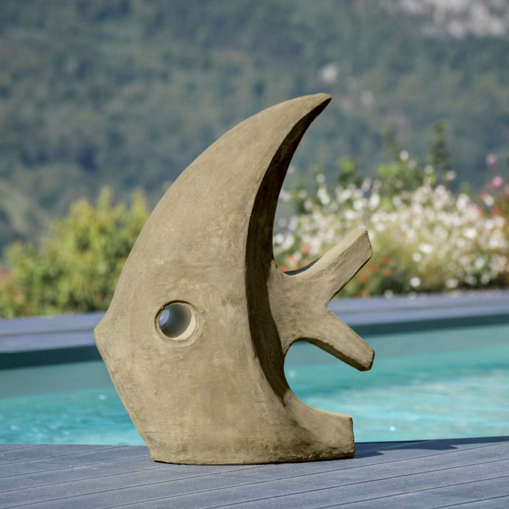 Escultura contemporánea pez 78 cm gris Escultura contemporánea pez 78 cm gris
