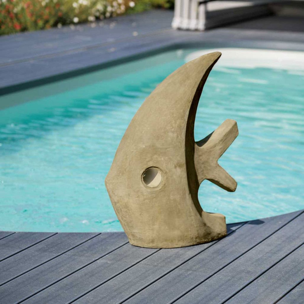 Escultura contemporánea pez 78 cm gris Escultura contemporánea pez 78 cm gris